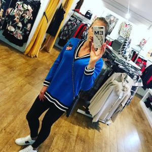 Emma from Yasmine of bawtry wearing marc aurel jumper from the sporty fashion range like joseph ribkoffs